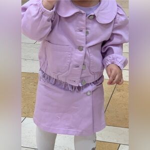 GAP Denim Light Purple Jean Jacket and Skort Set 3 piece